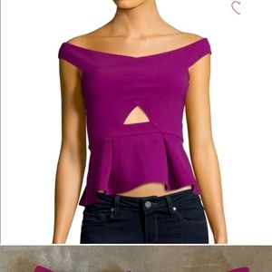 Parker Peplum Violet Off Shoulder top